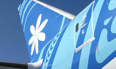 queue de l'appareil avec la tiare air tahiti nui